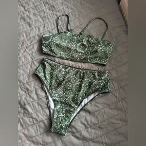 Green Paisley Bikini Set